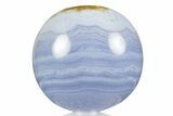 Polished Banded Blue Lace Agate Sphere - Namibia #336523-1